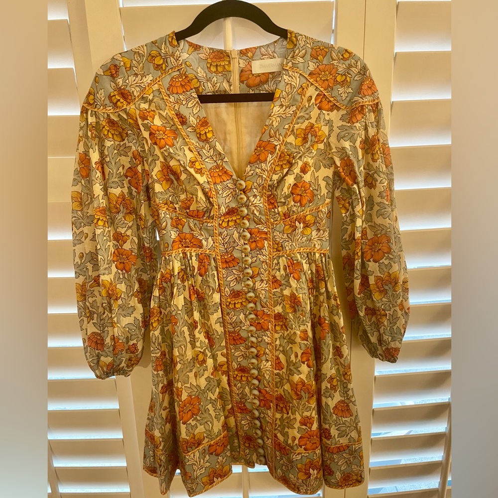 Zimmermann Andie Buttoned Mini Dress, new w/out tags.